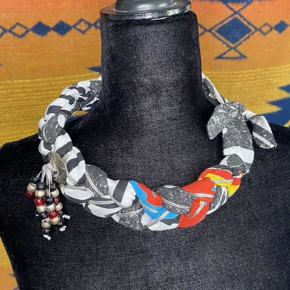 NWOT Bandana Necklace With Charm. Boho. Southwestern. OSFM. Adjustable. USA. - Picture 6 of 9